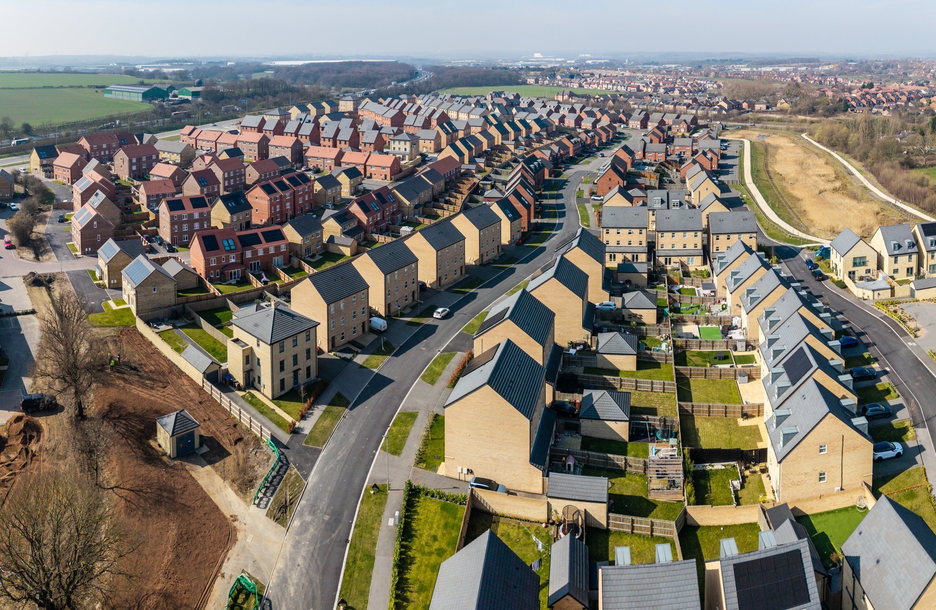 Fernbank new construction community aerial view